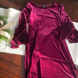 MSK Women's Velvet Dress in Rich Burgundy